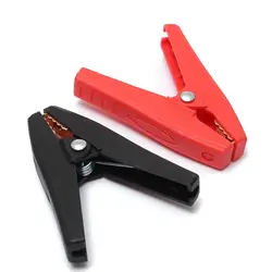 2 pezzi durevole 100A isolato coccodrillo coccodrillo Clip auto batteria rosso nero plastica morsetti elettrici Clip lunghezza 90mm