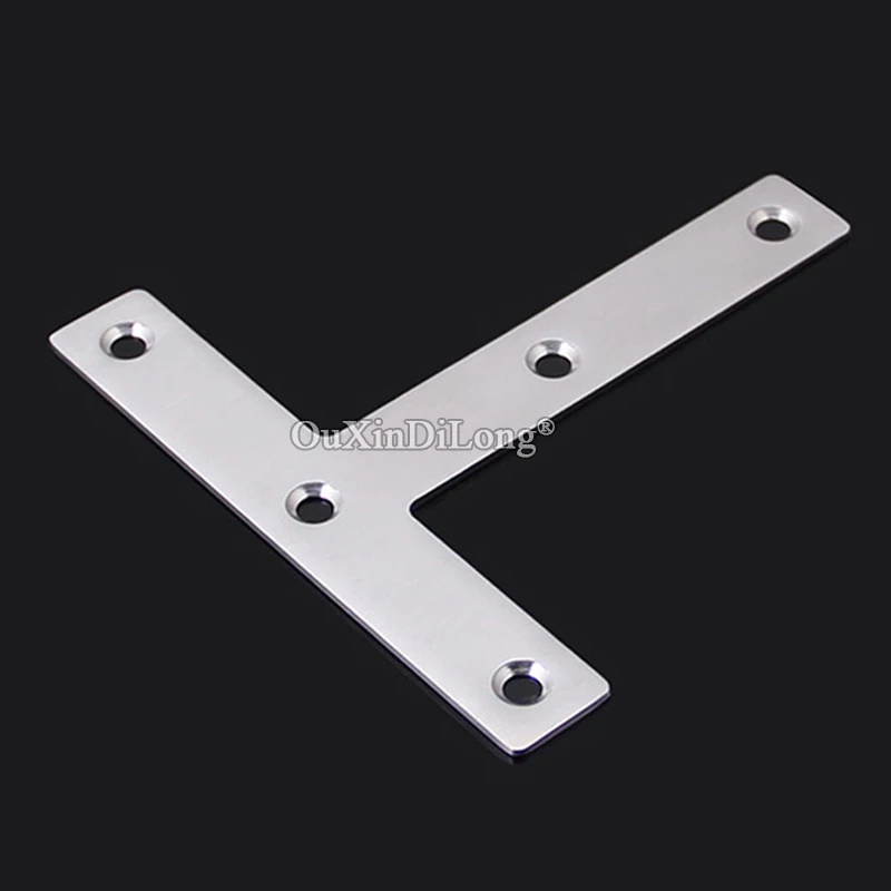 Durable 20PCS 120X120mm Stainless Steel Angle Corner Braces T Shape Wood Board Frame Support Brackets Furniture Connecting Parts