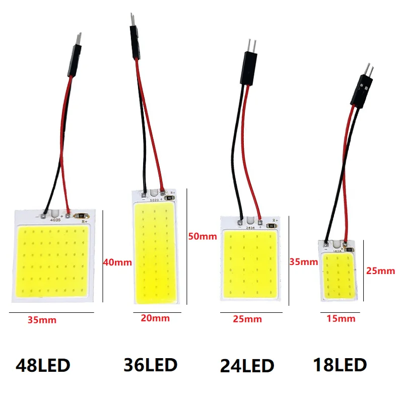 1pcs Car Interior Festoon LED Signal Bulbs 31mm 36mm 39mm 41/42mm C5W 168 COB Reading Lights T10 White Dome License Plate Lamp