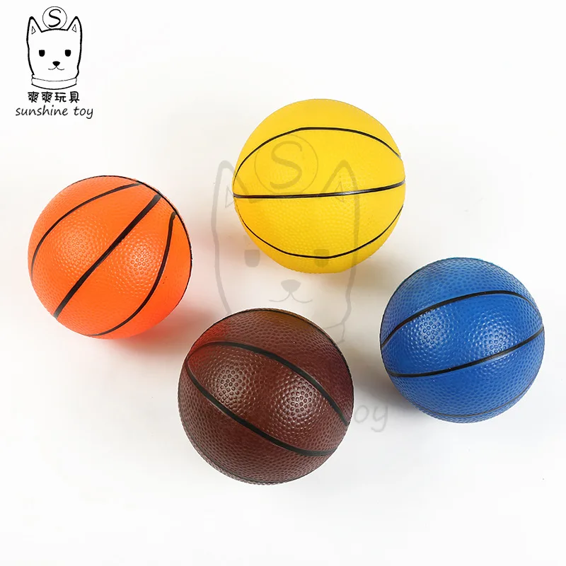 1 buah penjualan terlaris 16cm bola basket kecil balon PVC taman kanak-kanak mainan tiup anak-anak bola elastis hadiah pesta ulang tahun