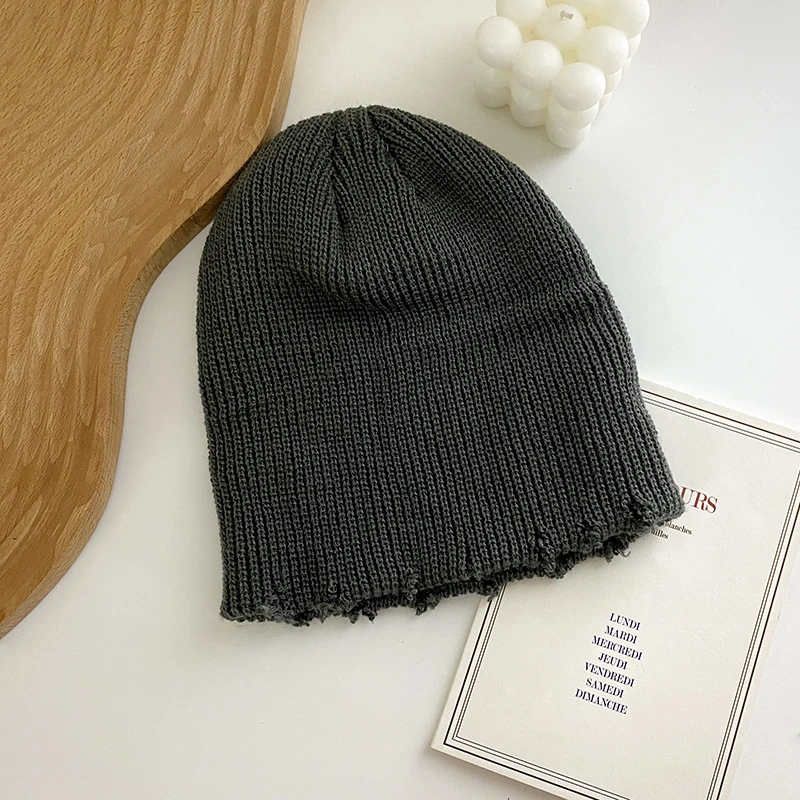 Autumn Knitted Warm Skullies Women Fashion Hip Hop Hat Winter Black Beanies Unisex Streetwear Cap Men PJ390