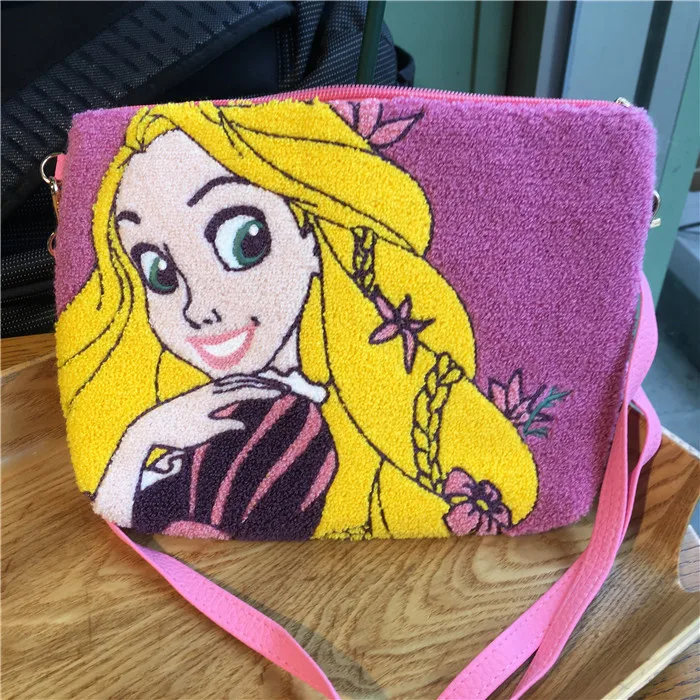 Disney Cute Lady and the Tramp Alice Strawberry bea Princess jasmine Long hair princess Lady embroidered hand bag cross-body bag