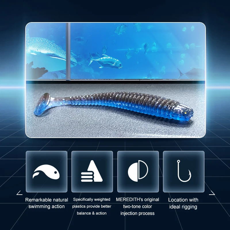 MEREDITH 55mm/0.85g 20pcs/Lot Swing Impact Fishing Lures Swimbait Craws Soft Lures Fishing Soft Bait Bass Bait