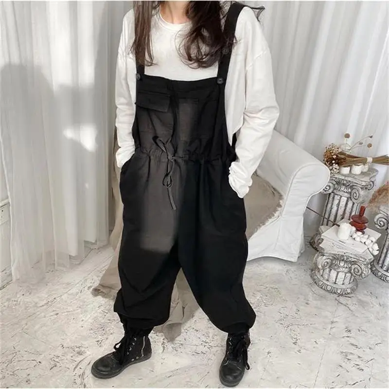 Ladies With Straight Pants Spring And Autumn New Casual Loose Large Size Korean Nine Minutes With Overalls