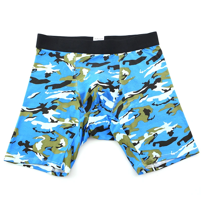 2 Pcs Men's Sports Underwear Large Size Pure Cotton Lengthened To Prevent Abrasion Of Legs High Quality Camouflage Fitness Pants