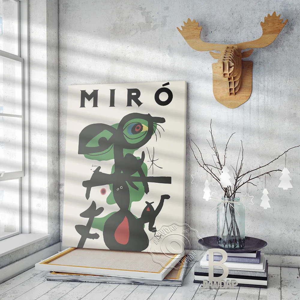 Miro Spanish Cute Funny Art Prints, Joan Miro Art Exhibition Poster, Abstract Vintage Wall Picture Home Living Room Decor Gift