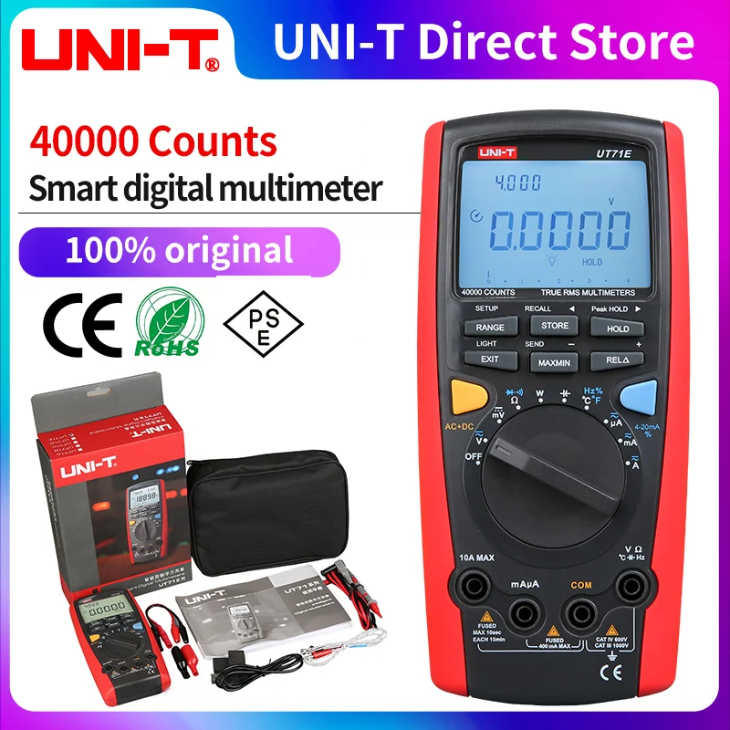 UNI-T UT71A/UT71B/UT71C/UT71D/UT71E Middle Size Intelligent Digital Multimeters; Digital Multimeter, USB/Bluetooth Communication