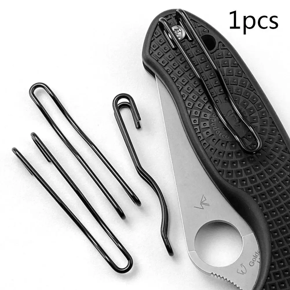 1 Piece Steel Wire Back Clip for Spyderco Knife Custom DIY Knife Pocket Tool Back Accessories Folding Clip Y1F4