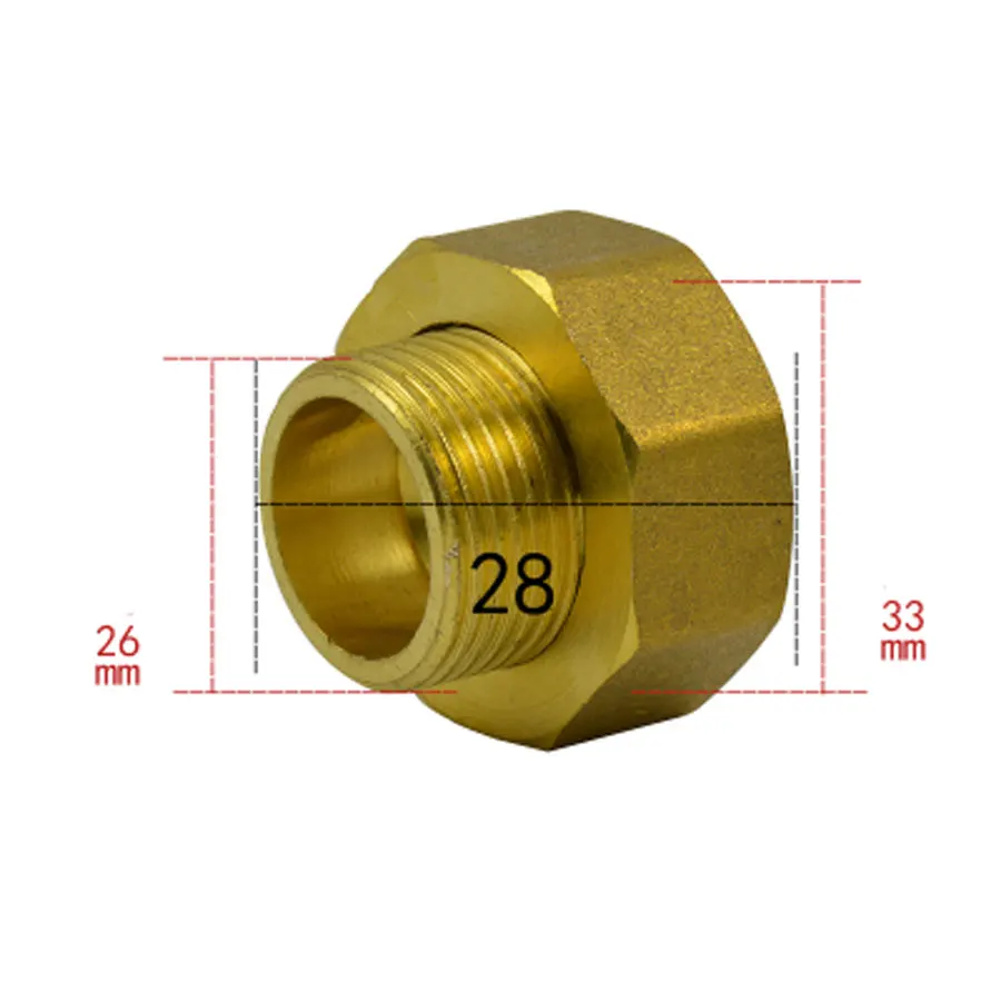 

1 "BSP до 3/4" BSP мужской короткий латунь союз трубопроводная арматура воды газойль для счетчика воды