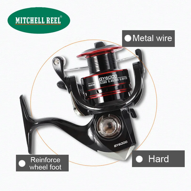 Mitchell REEL 2021 Fishing Reel Spinning 12KG Max Drag 7000 Series 5.2:1 High Speed Metal Spool Spinning WheelforSea FishingCarp