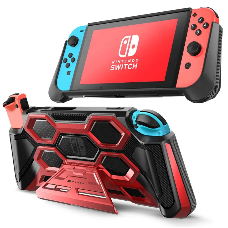 Supcase Nintendo Switch Case with Grip - Black, Red