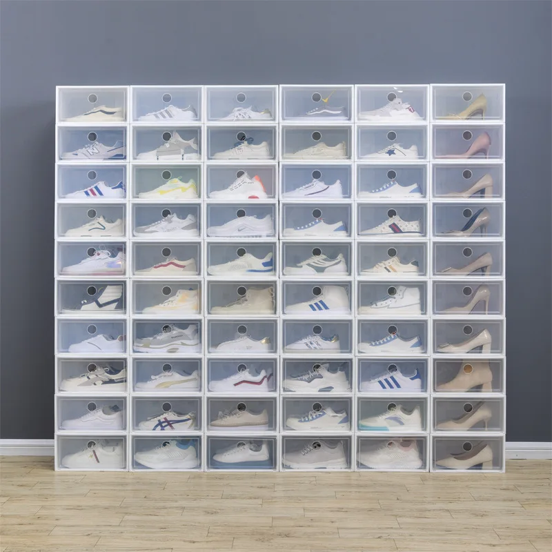 Thickened shoe box storage box transparent drawer-type shoe artifact plastic shoe cabinet saves space and online celebrity