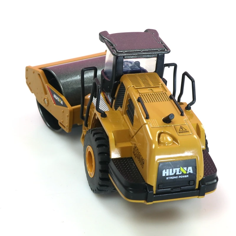 HUI NA 7715 1:50 Diecast Metal Road Roller Model Construction Toy Vehicle Toys for Boys Birthday Gift For Car Collection