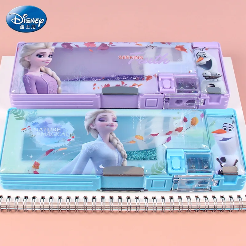 Imagem -02 - Disney-caixa de Papelaria de Plástico Congelado Areia Movediça Multifuncional Dupla Face Desenhos Animados Aprendizagem Presente para Meninos e Meninas