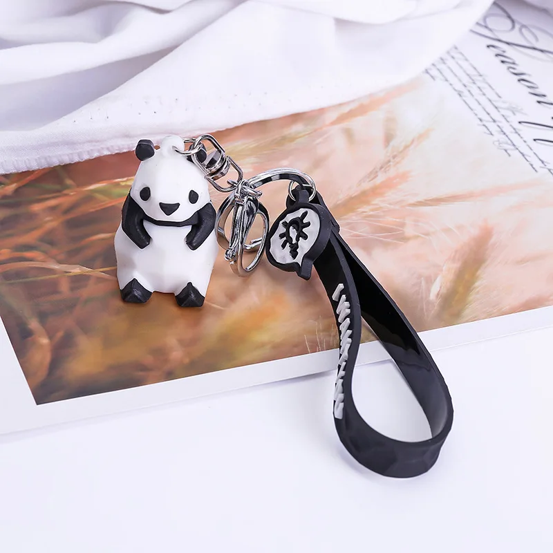 New Fashion Stereo Cute Dinosaur Keychain Key ring Panda Koala Fox Multiple Animal Keychain Cartoon Mobile Phone Bag Fun Pendant