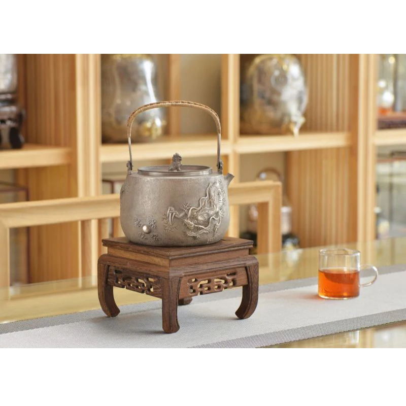 

Silver pot 999 sterling silver handmade tea set Japanese retro teapot kettle home tea ceremony Kungfu tea set 1000ml