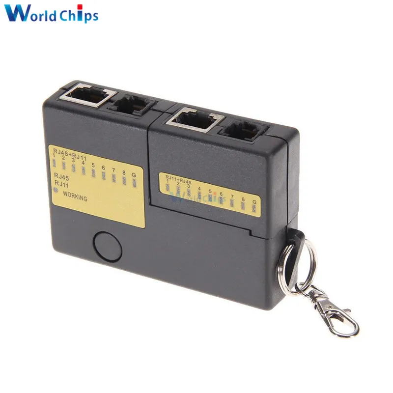 Portable Mini Network Cable Tester Tools RJ45 RJ11 RJ12 Network LAN Cable Tester With Key Chain