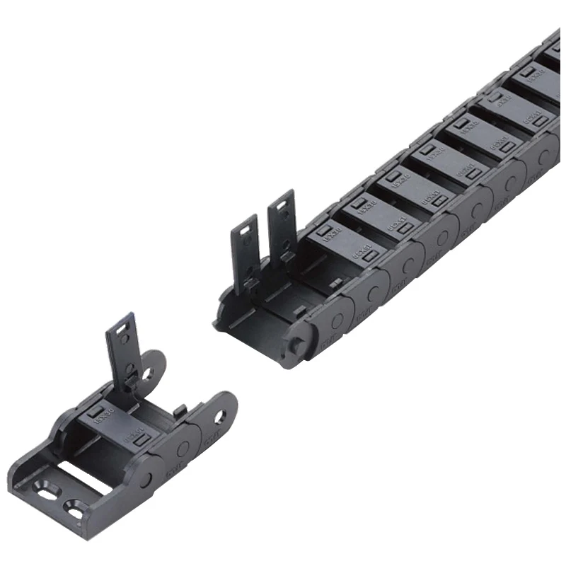 2PCS R38 18*37mm Cable Drag Chain Plastic Semi Closed Black  Nylon 1M 1000mm 40" R38 Wire Carrier For CNC Router Machine Tools