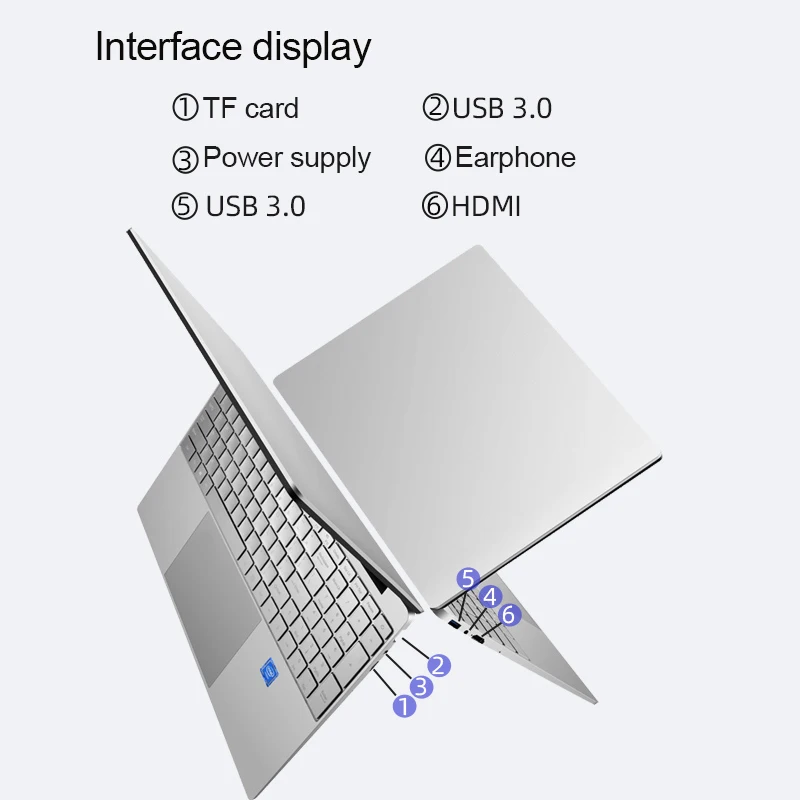 Cheapest 15.6 Inch Laptop Intel Celeron J4125 12GB DDR4 1TB SSD Windows 10 Pro Laptop For Students Office Notebook WiFi