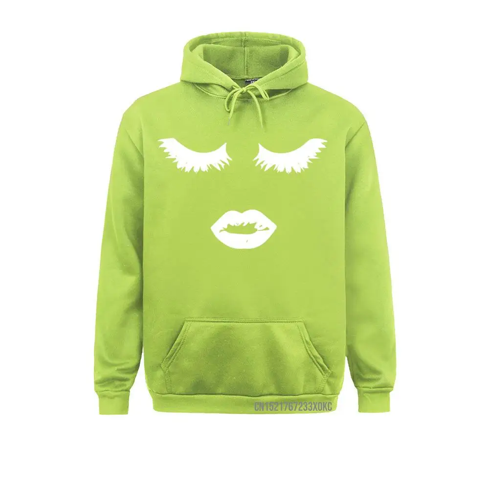 Edgy Make Up Eyelash And Lips Hoodie Hoodies Company Slim Fit Long Sleeve Women Sweatshirts Gothic Sportswears