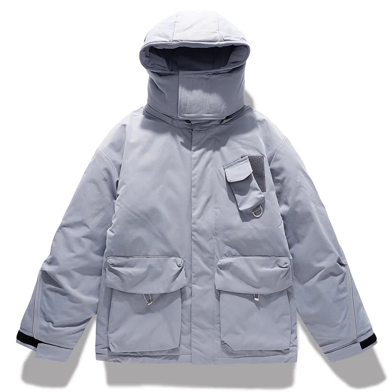 2022 New Men Loose Windbreaker Thickened Hooded Down Jacket Overcoat Casual Trench Down Coat Male Clothing Men's Down Jacket