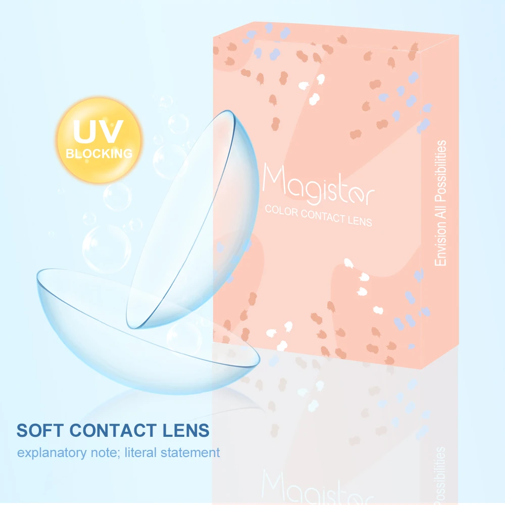 Contact Lenses with Diopters Prescription Contact Lens Minus for Vision Correction 2Pcs Clear Lenses for Myopia Yearly Soft Lens