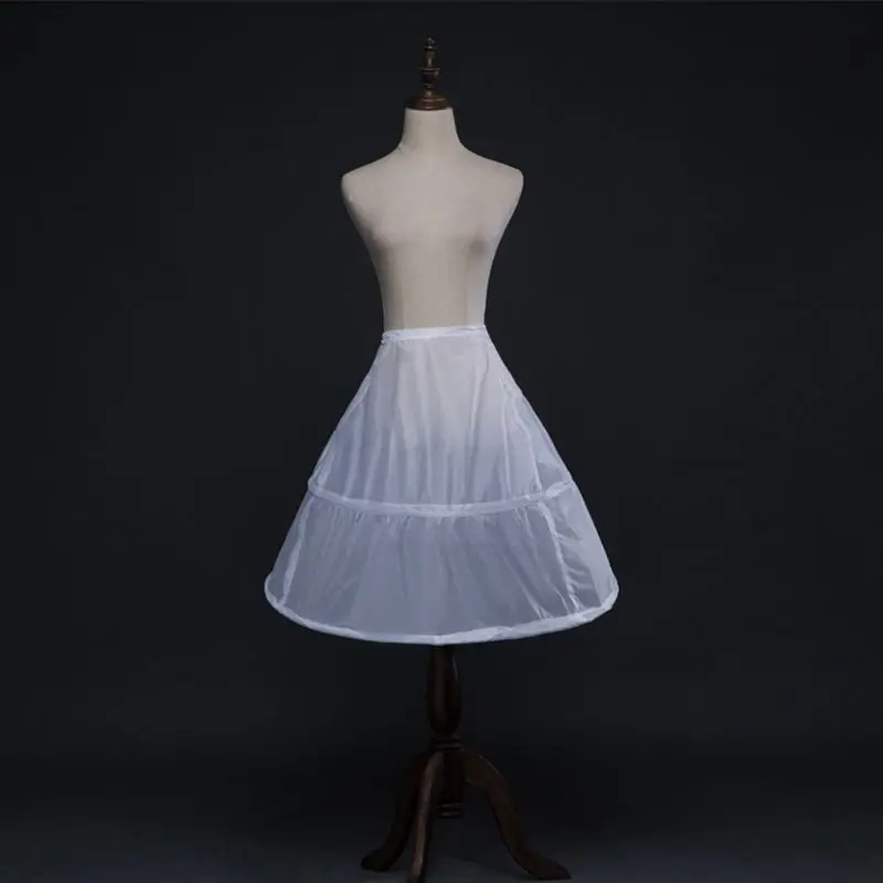 Đầm Hoa Bé Gái 2 Tường Trắng Tây Nam Không 65Cm Cưới Petticoat Trẻ Trẻ Lưng Thun Dây Rút 1 Lớp Crinoline