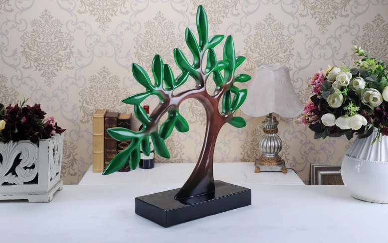 

Nordic pastoral leaves statue wisdom tree resin sculpture desktop cabinet ornaments living room furnishing Home decoration a2708