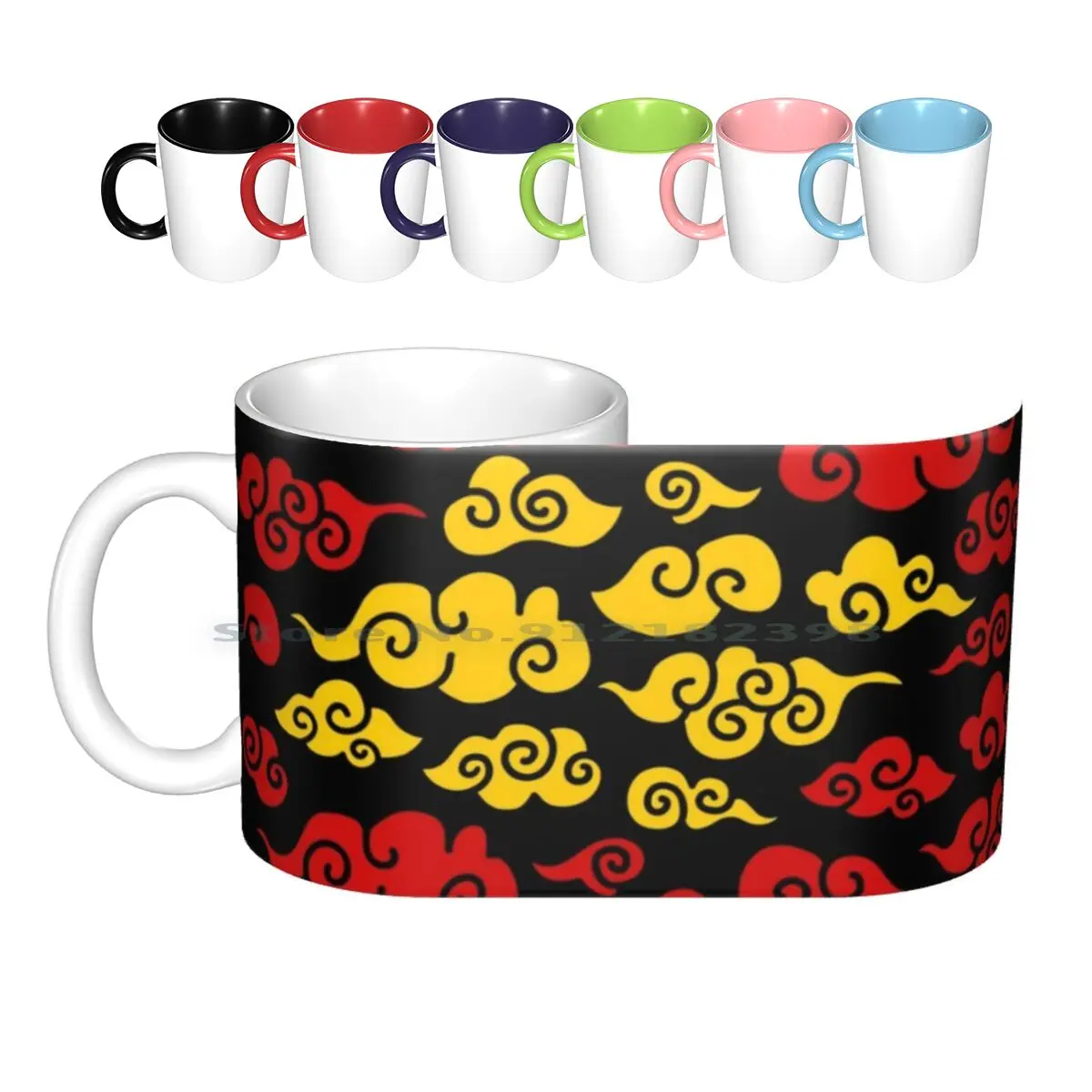 Japan Clouds Ceramic Mugs Coffee Cups Milk Tea Mug Akatsuki Cloud Akatsuke Red Clouds Red Cloud Sharingan Shippuden Madara