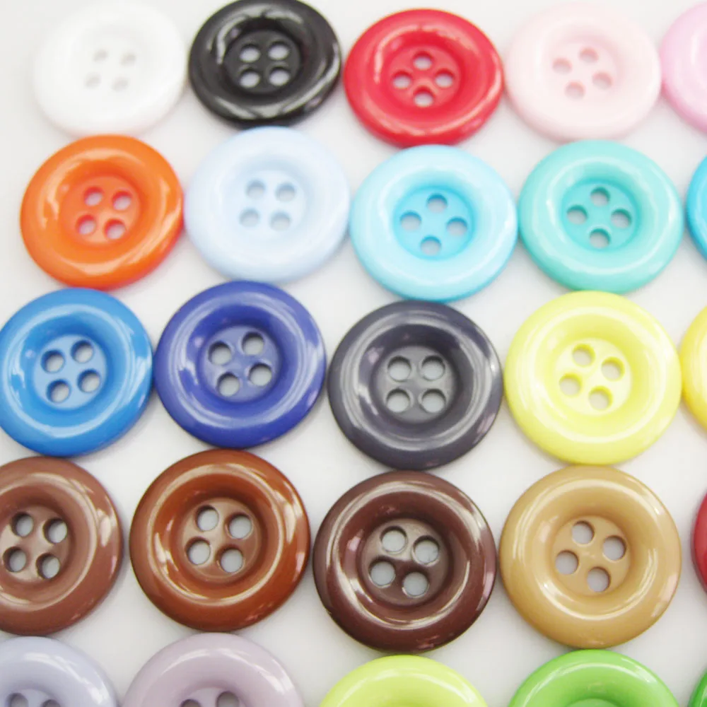 NBNNEG 30Pcs Multicolors 18MM Round Buttons Resin Decorative Scrapbooking Botoes Tailor Garment Sewing Accessory