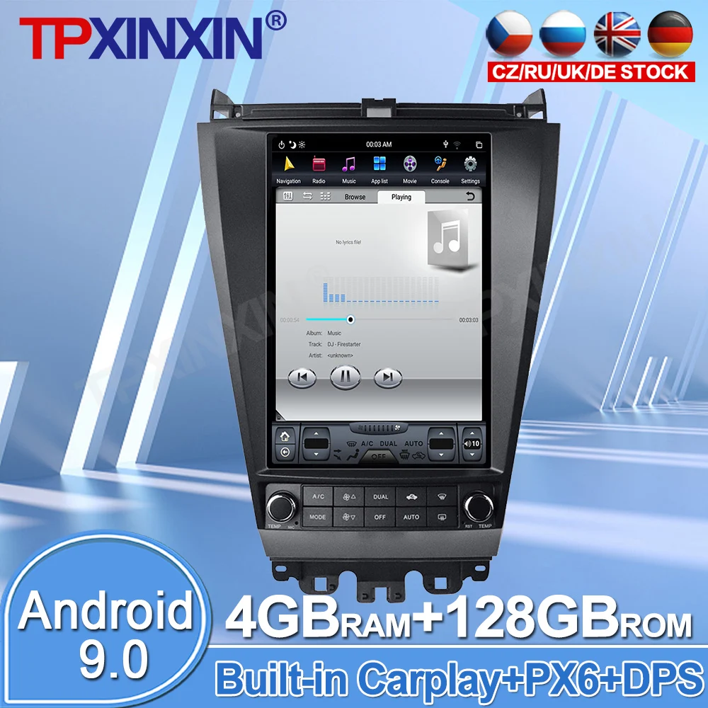 

Android 10 4G + 128 ГБ для Honda Accord 2003 2004 - 2007 автомобильный DVD-радиоприемник ISP сенсорный экран HD мультимедийный плеер GPS навигационная система