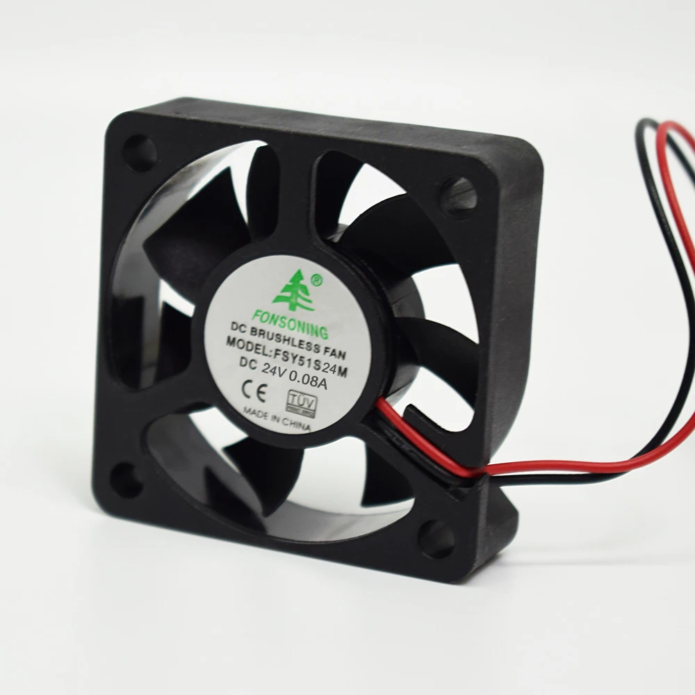 1pc Brushless DC Cooling Fan 50x50x15mm 5015 7 blades 24V 0.08A 2pin Connector