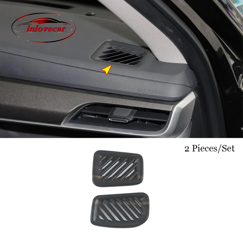 

for Toyota Highlander 2022 2021 2020 ABS Wood grain Car Dashboard Front Small Air Conditioner Outlet AC Vent Cover Trim 2 PCS