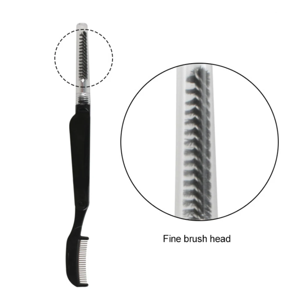 1pc Mini Dual-purpose Stainless Steel Comb Eyelash Brush Eyelash Comb Eyebrow Comb Multifunction Makeup Tools Mascara Brush