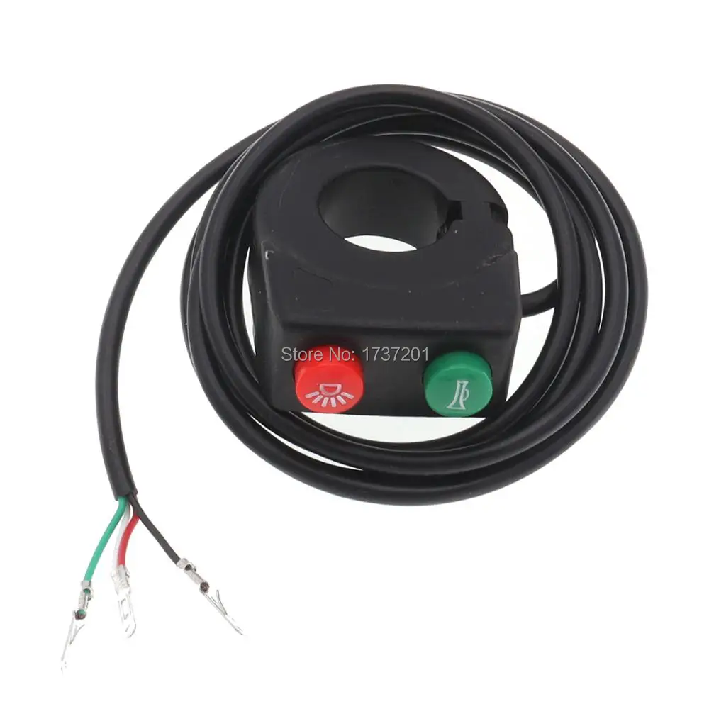 22mm 12V Motorcycle HeadLight Horn Head Light Switch Fit For Electric Vehicle Scooter Bike Quad ATV Black Line ON-Off