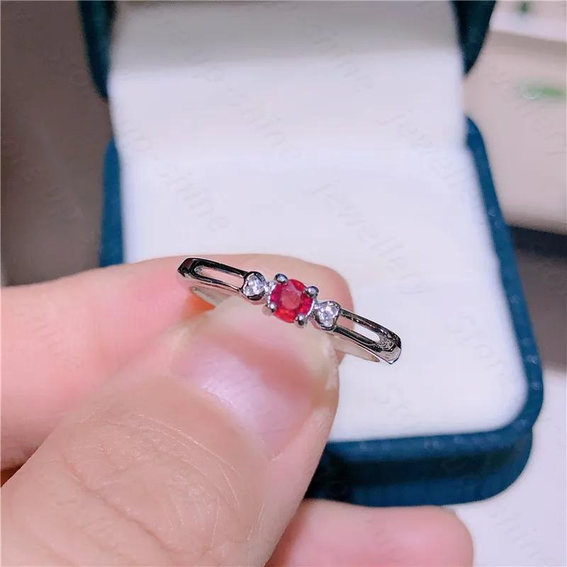 

New Fashion 925 Silver Ring Ruby Gemstones Female Rings for Friends party Gifts Ornaments Jewellery