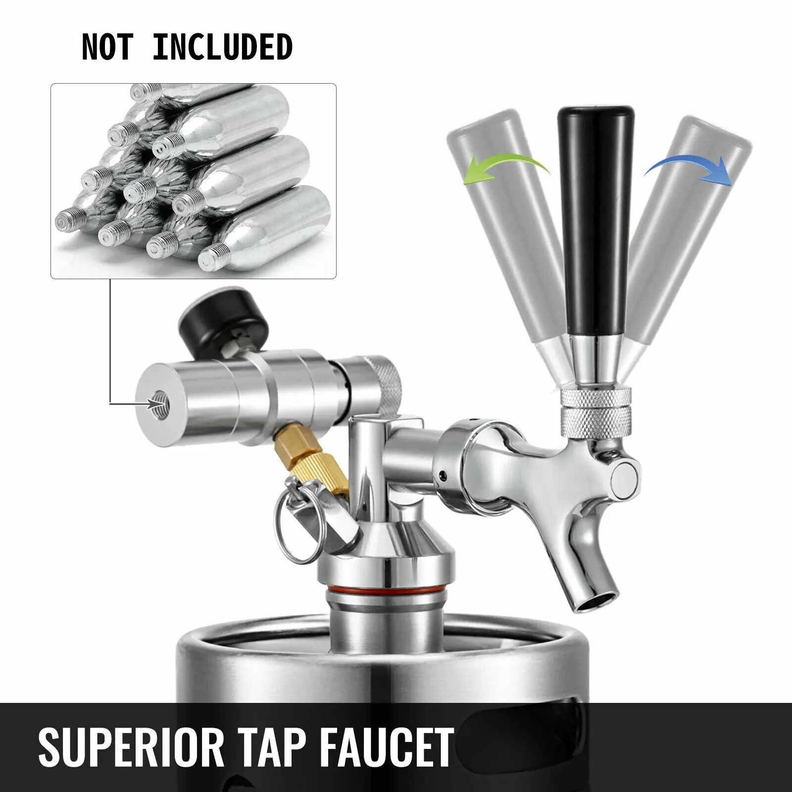 VEVOR 2L 4L 5L Mini distributore di birra portatile in acciaio inossidabile con rubinetto per birra antimicrobico facile da pulire per uso domestico