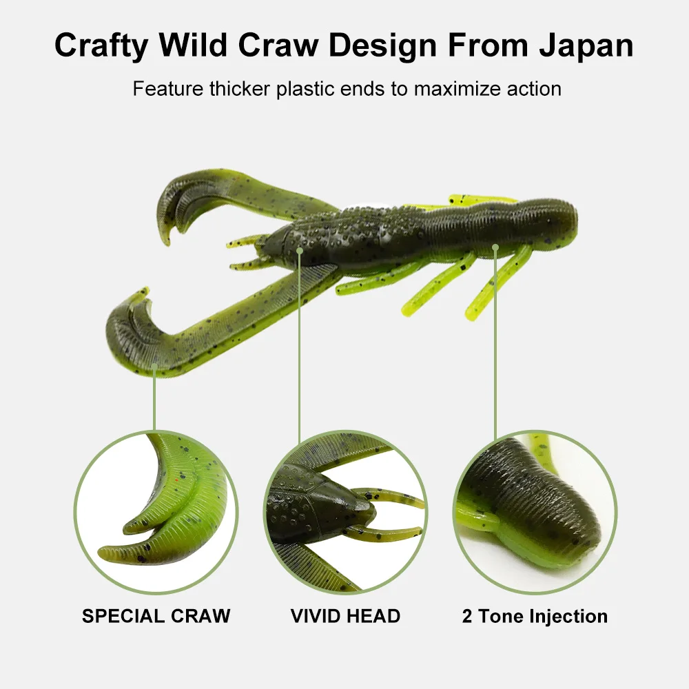 Señuelo de silicona ESFISHING Wild Craw – Cebo lubina y perca - imagen 4