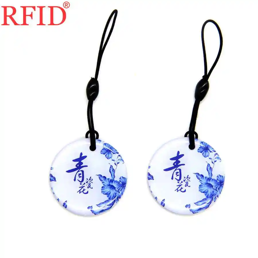 UID S50 1K 13.56Mhz Rewritable Card Changeable Keyfob RFID Keychain Circular Dropping Glue Token Duplicate Clone Badge Card 1pcs