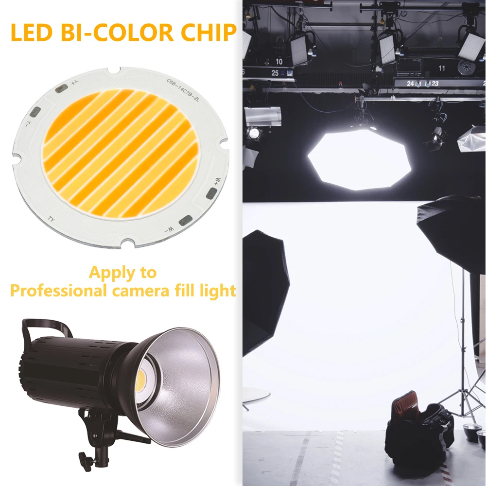 100W CRI95 Warm/White Two-color LED Beads COB Chips Light-Emitting Diode For LED Spotlight Projector Photography Fill Light DIY