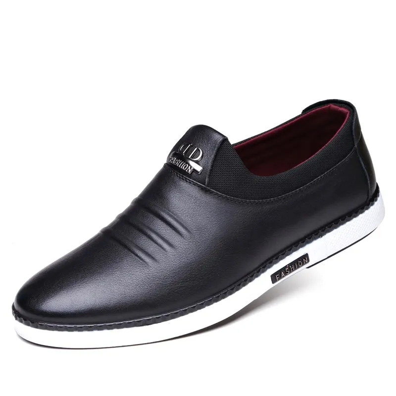 

2020 New Casual Leather Men Shoes Fashion Slip-On Leisure Men's Business Soft-Soled Non-Slip Breathable Men's single shoes