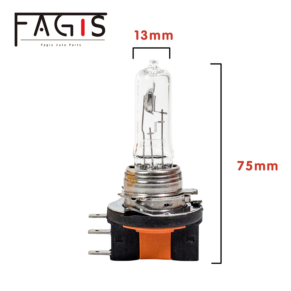 Fagis 2Pcs H15 12v 15/55w US Brand Transparent Glass Warm White Car Headlight Lamps Auto Halogen Bulbs Car Lights