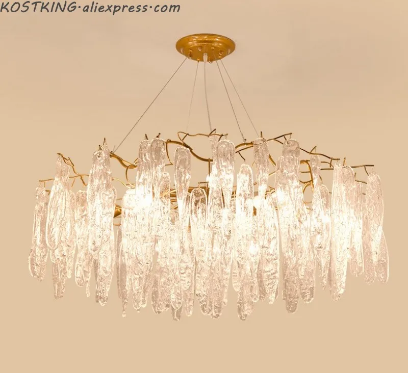 

Twisted glass Chateau Nordic Creative Lights luxury crystal chandelier lighting modern lamp for living room dinning room gold FR