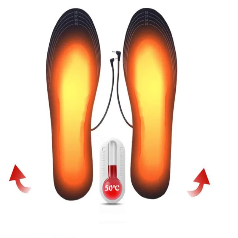USB Heated Shoe Insoles Feet Warm Sock Pad Mat Electrically Heating Insoles Washable Warm Thermal Insoles Unisex
