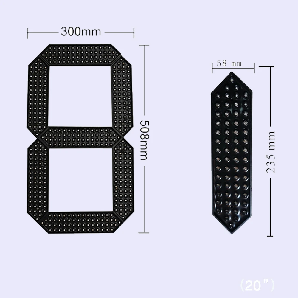 2Pcs/Lot 20" Digita Numbers Module,LED Oil Price,7 Segment Of the Modules 12V LED Signs Outdoor Waterproof LED Module