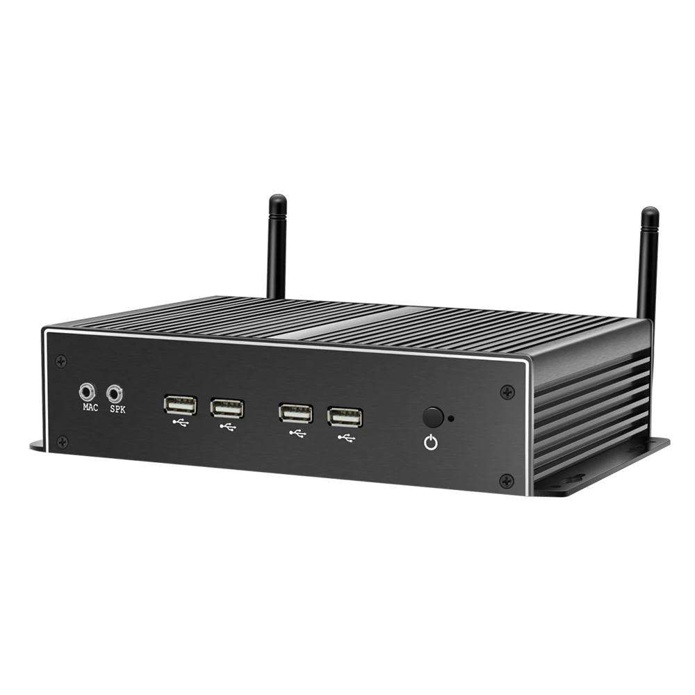 Imagem -05 - Mini pc Fanless Industrial com Lan Duplo Windows 10 Mini Computador Linux Wi-fi Intel Core i7 5500u Celeron J1900 Rs232 Rs485 com