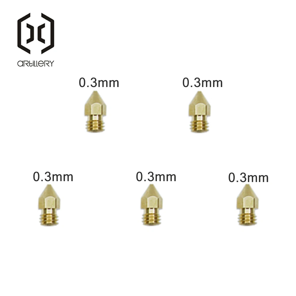 

5PCS Artillery 3D Printer Hornet MK8 Nozzle Suitable For 1.75 Filament