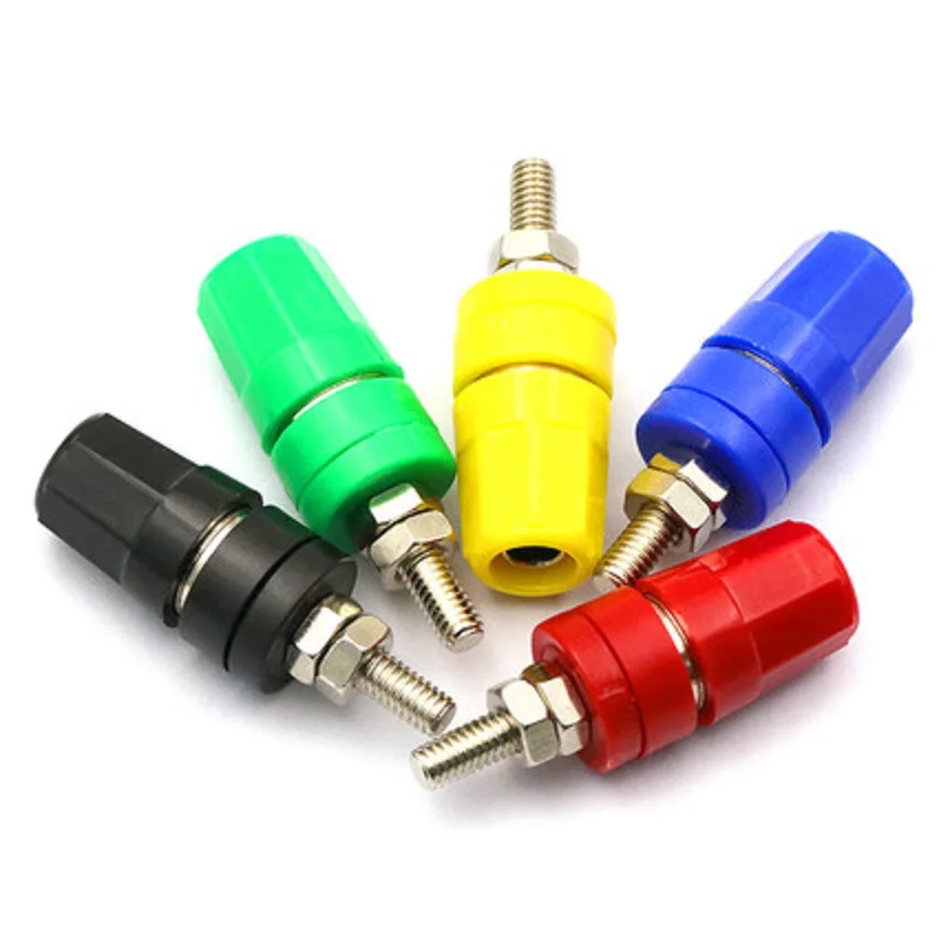 

10pcs Banana Socket M4 * 36 Pure Copper Terminal 4mm Banana Socket 20A Terminal Banana Plug Grounding Post