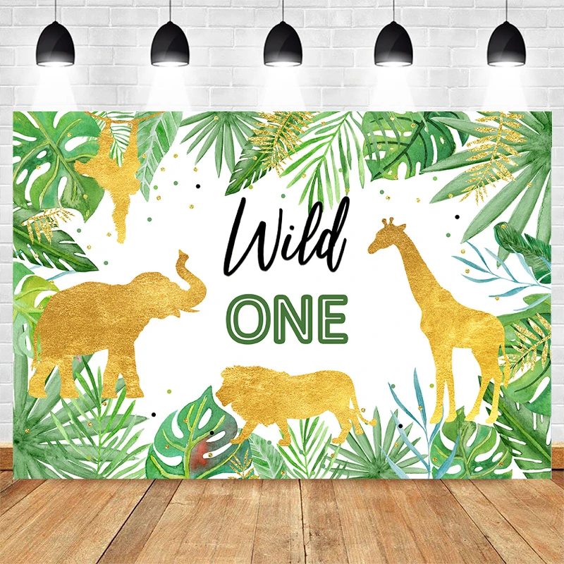 Toile de fond de photographie de fond de joyeux anniversaire, forêt verte de la jungle, terre de calcul, safari, fête, nouveau-né, animaux, baby shower, séance photo