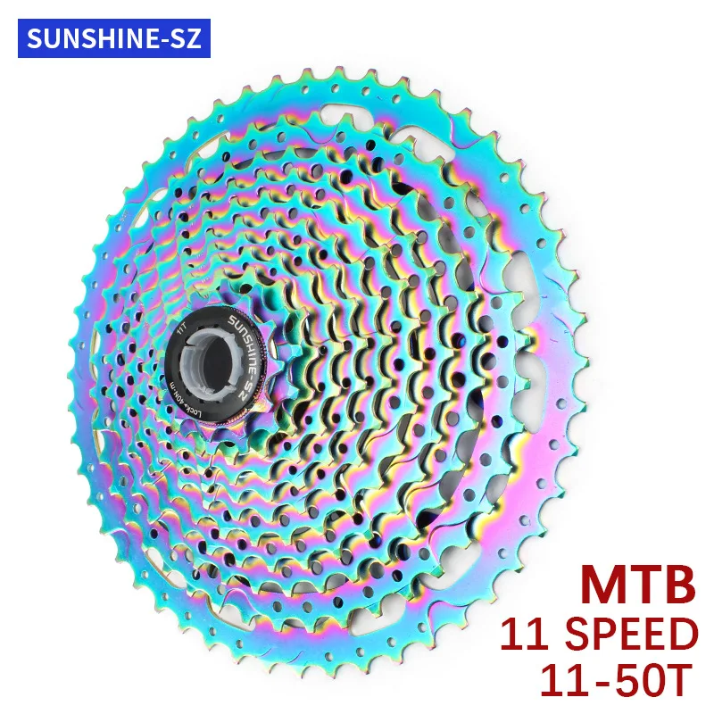 SUNSHINE 11 12 Speed MTB Cassette 11S 12S Bicycle Freewheel Rainbow 11V 12V 11-50T HG For Deore M7100 M8100 SRAM SX NX GX